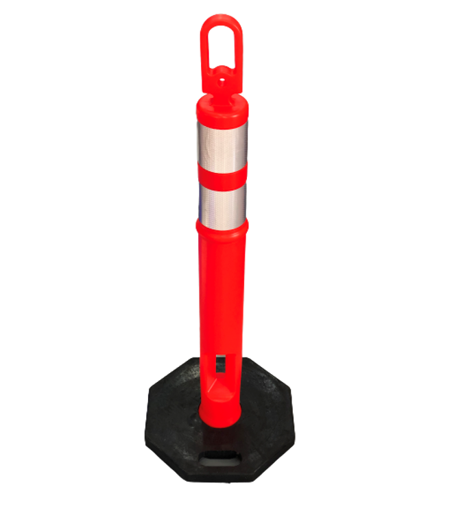 Poteau à balise réfléchissante avec socle