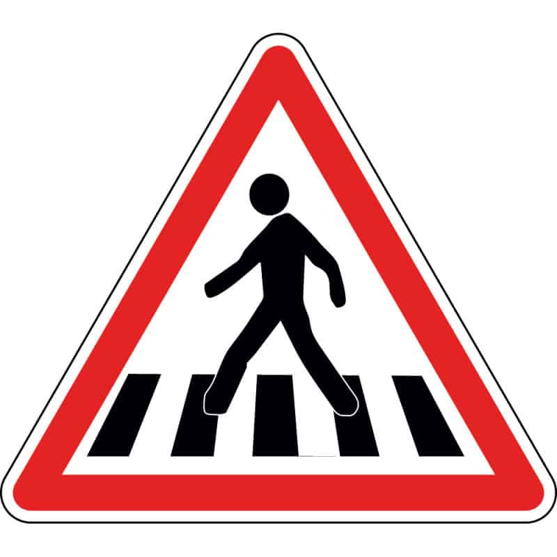 Panneau passage piétons A13b