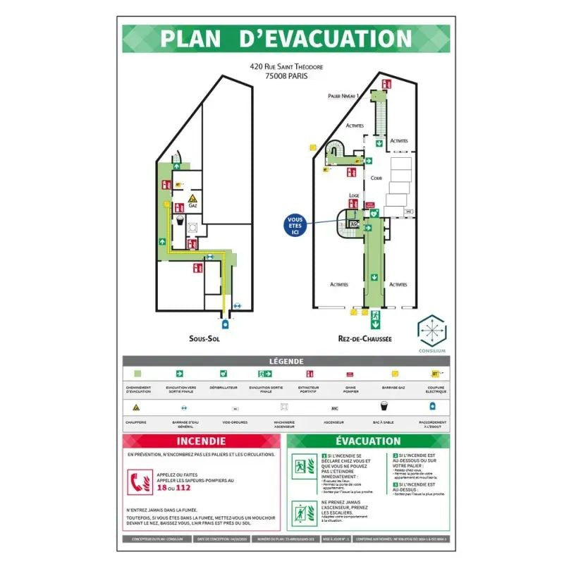 Plan d'évacuation sur mesure
