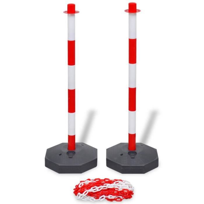 Poteau en plastique rouge et blanc