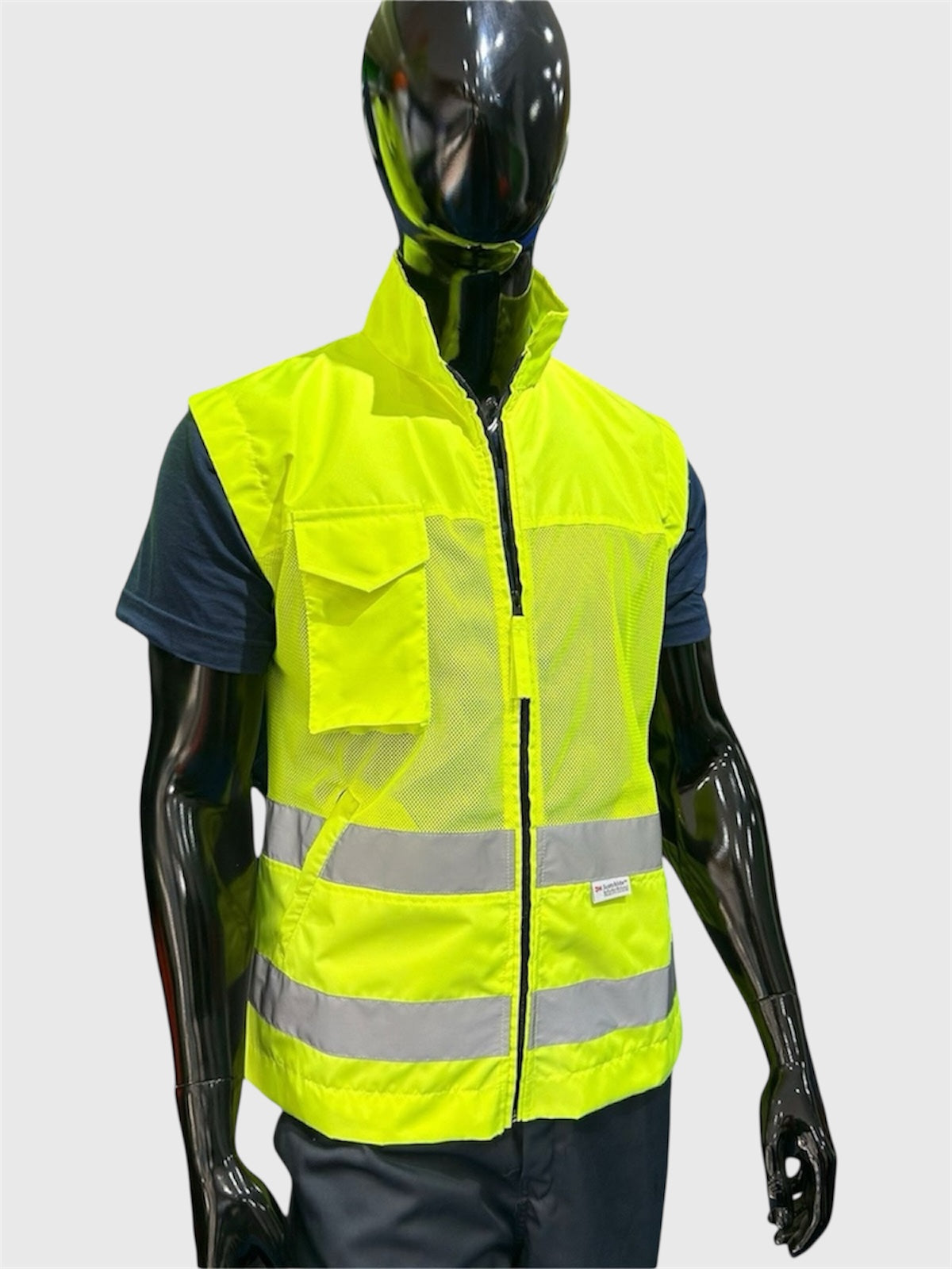 Gilet 3M jaune fluo multipoche