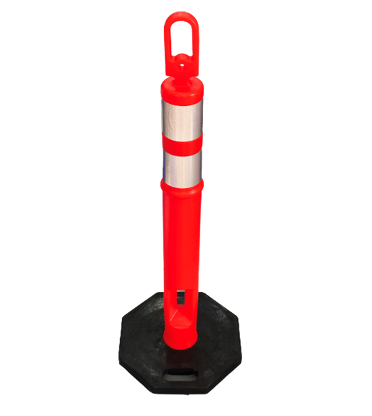 Poteau à balise réfléchissante avec socle